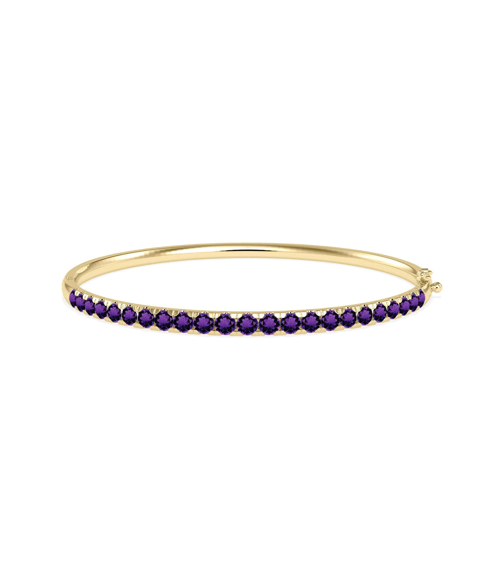 Straight Line Graduating Birthstone Bangle - 79e | Everyday 14K Gold Jewelry