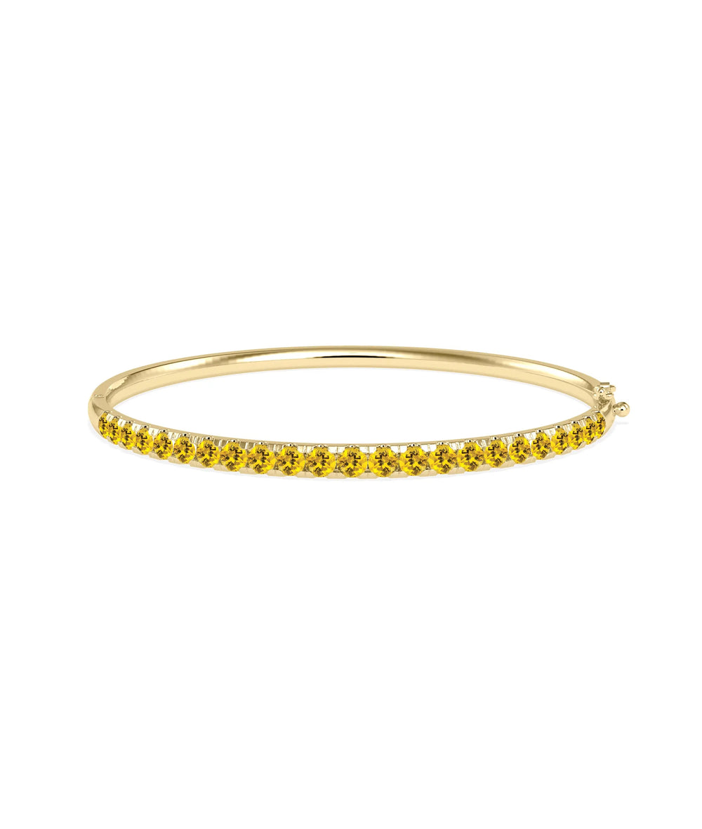 Straight Line Graduating Birthstone Bangle - 79e | Everyday 14K Gold Jewelry