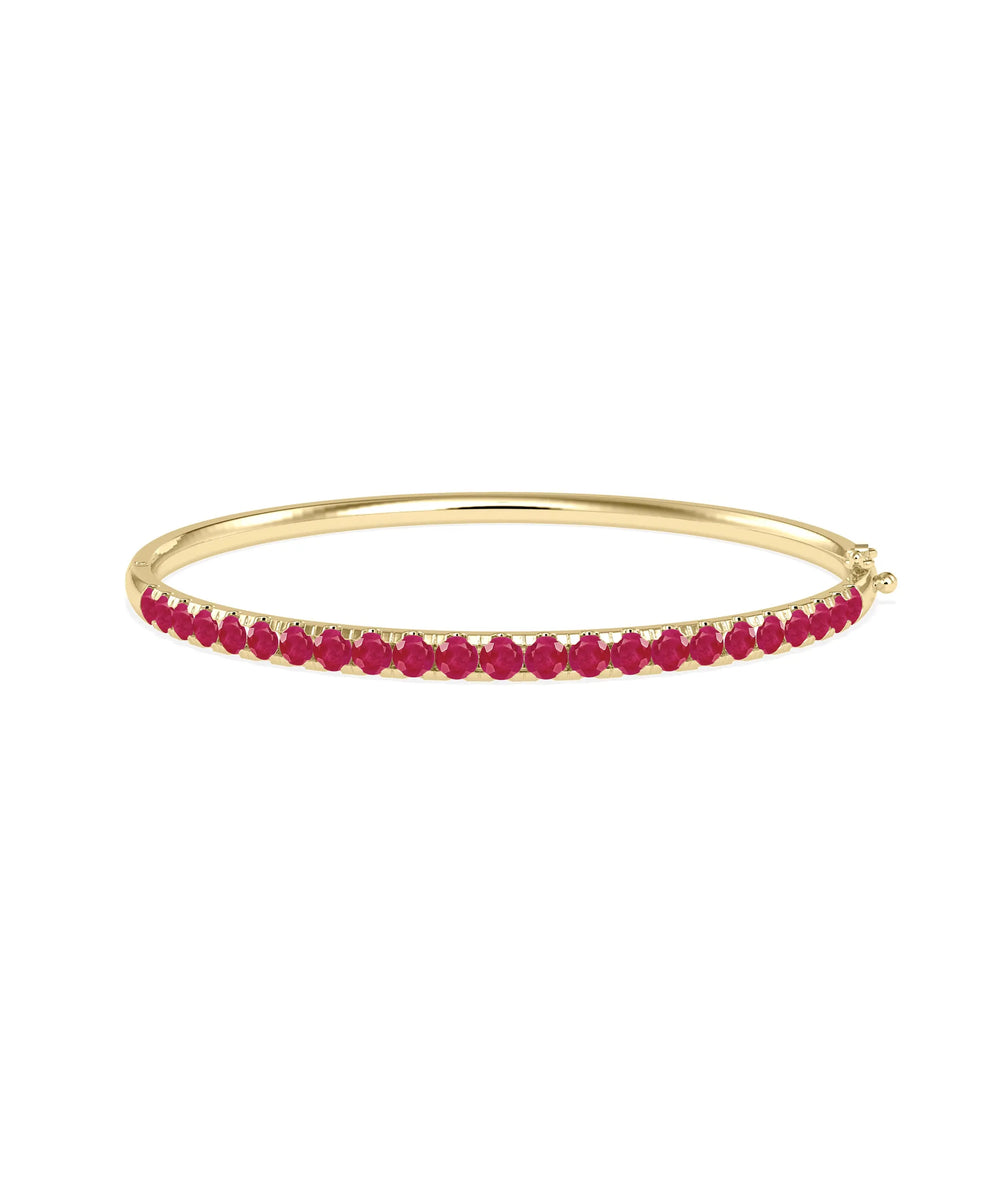 Straight Line Graduating Birthstone Bangle - 79e | Everyday 14K Gold Jewelry