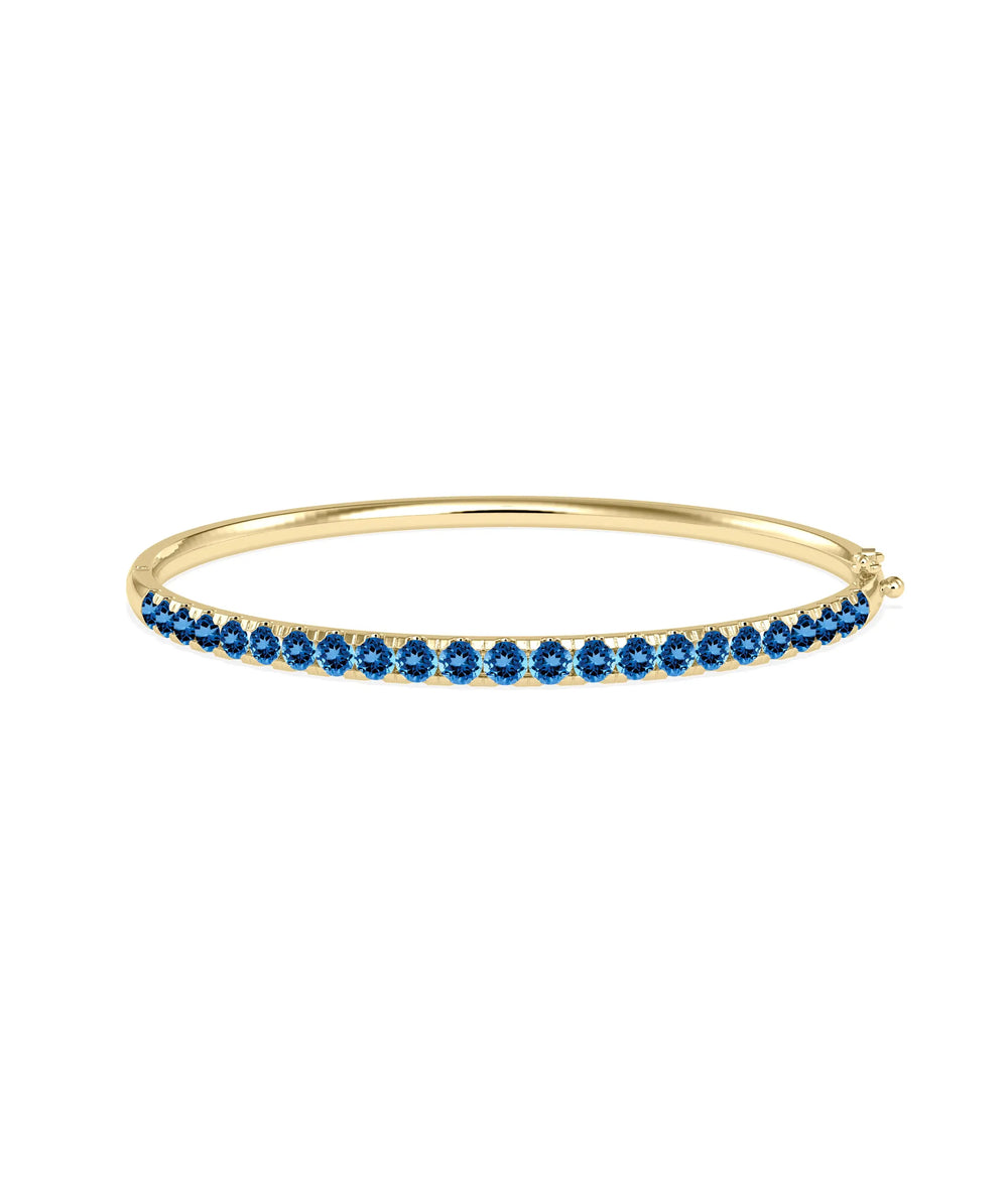 Straight Line Graduating Birthstone Bangle - 79e | Everyday 14K Gold Jewelry