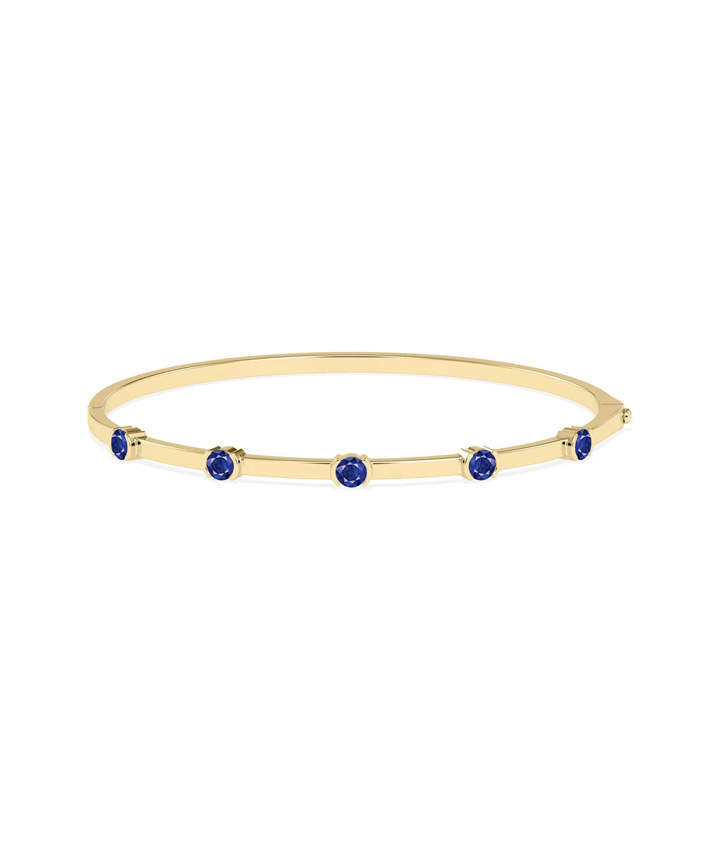 Birthstone Station Bangle - 79e | Everyday 14K Gold Jewelry