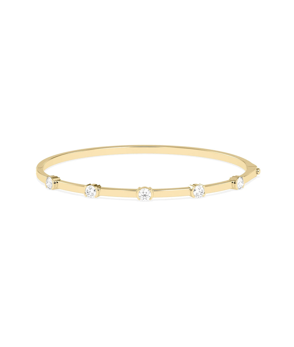 Birthstone Station Bangle - 79e | Everyday 14K Gold Jewelry