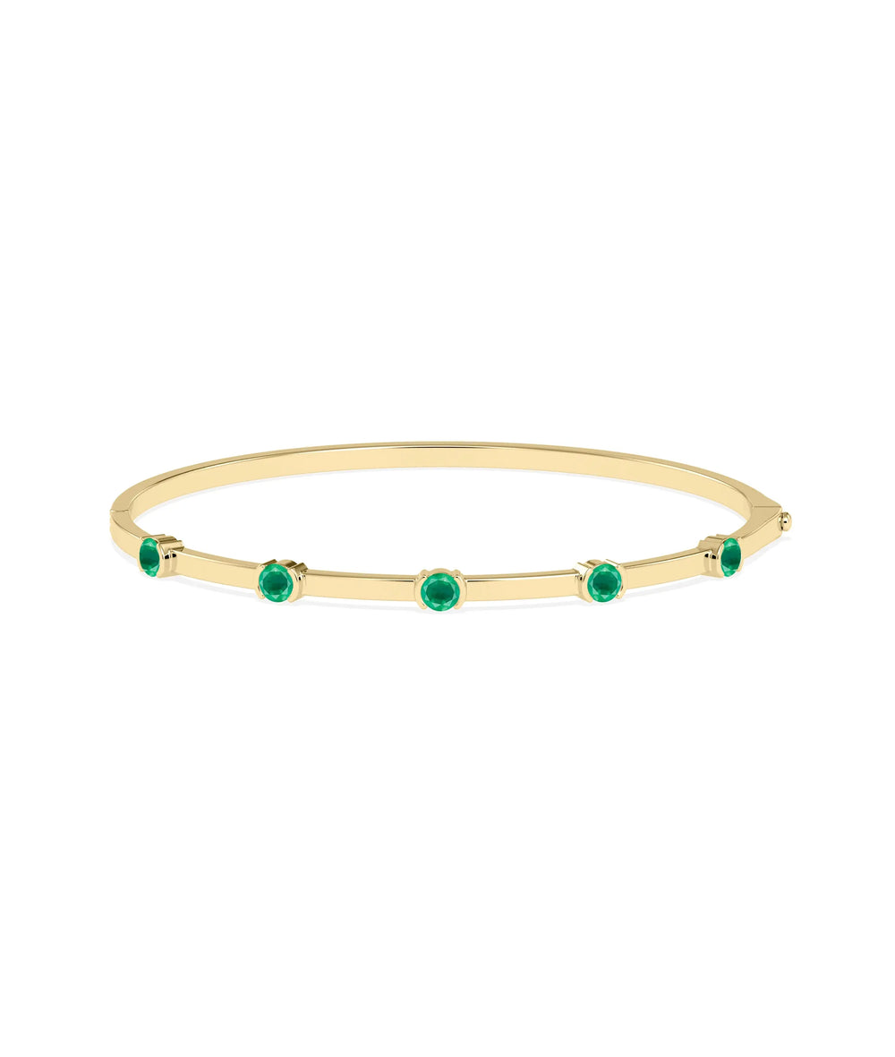 Birthstone Station Bangle - 79e | Everyday 14K Gold Jewelry