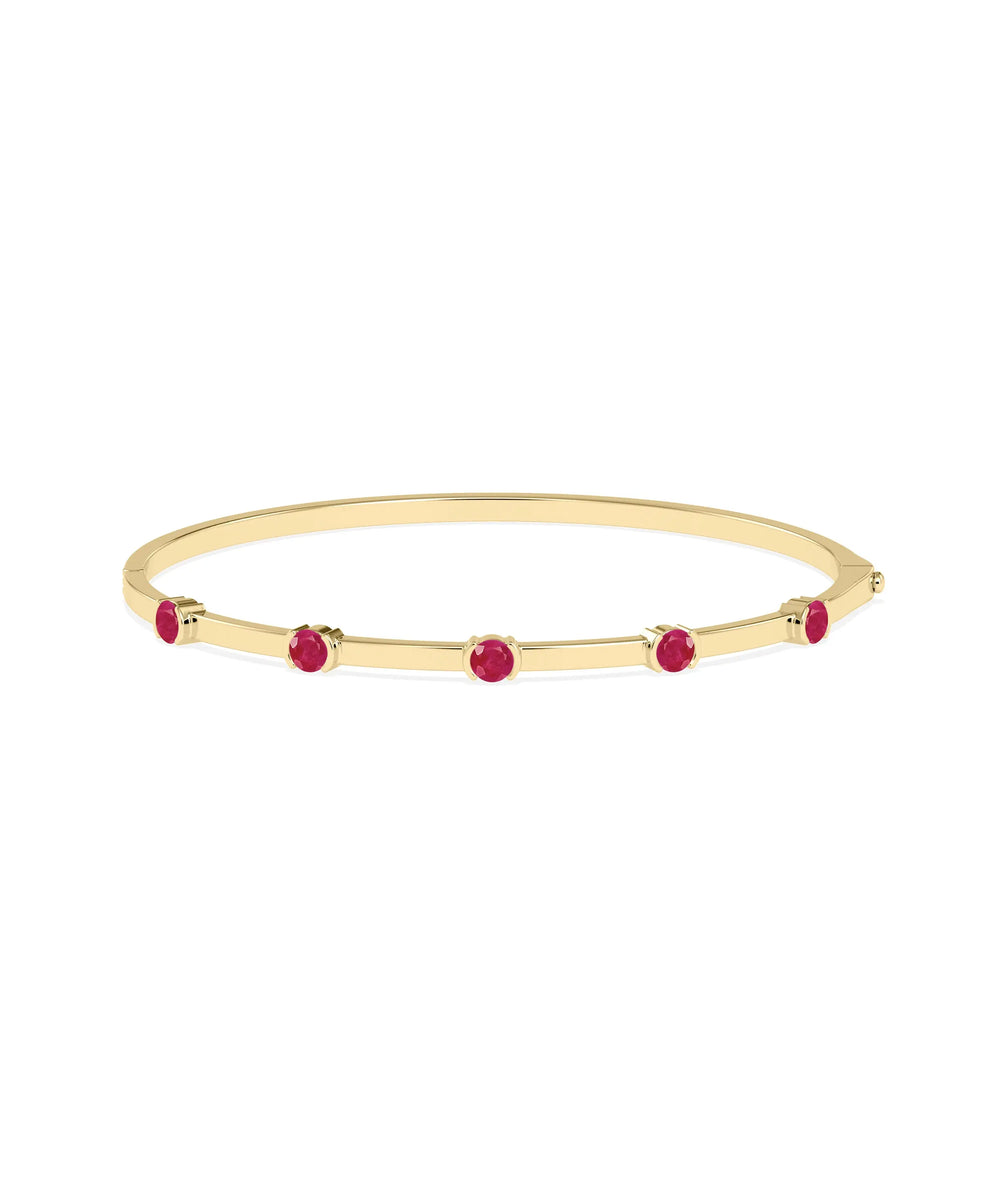 Birthstone Station Bangle - 79e | Everyday 14K Gold Jewelry