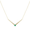 Chevron Birthstone Solitaire Necklace - 79e | Everyday 14K Gold Jewelry