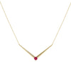 Chevron Birthstone Solitaire Necklace - 79e | Everyday 14K Gold Jewelry
