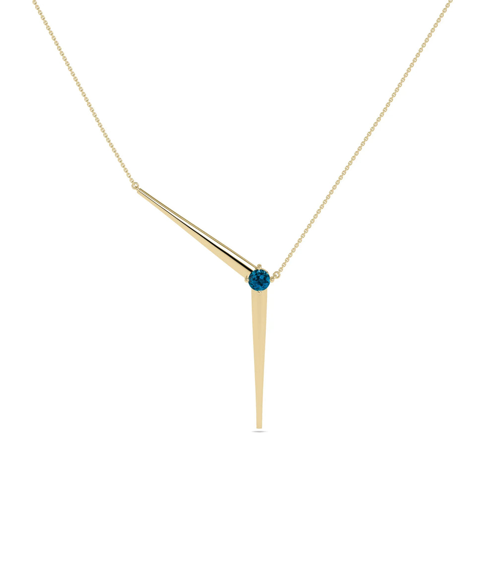 Y Shape Birthstone Solitaire Necklace - 79e | Everyday 14K Gold Jewelry