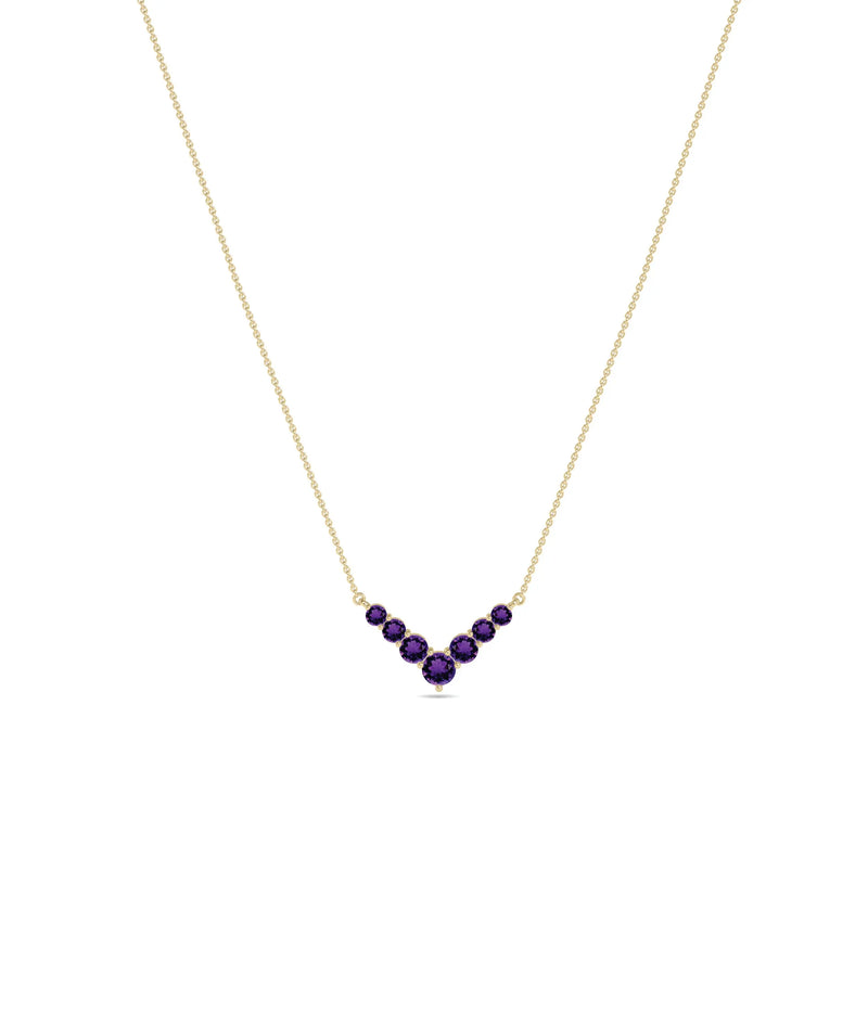Chevron Birthstone Necklace - 79e | Everyday 14K Gold Jewelry