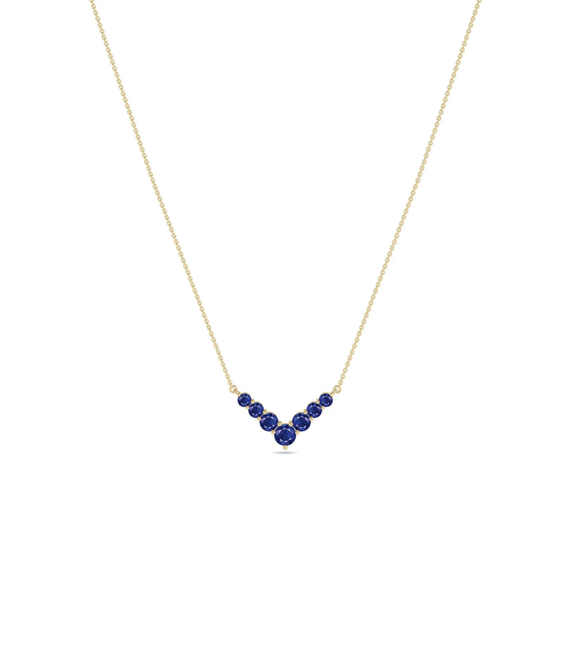Chevron Birthstone Necklace - 79e | Everyday 14K Gold Jewelry
