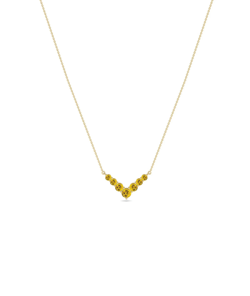 Chevron Birthstone Necklace - 79e | Everyday 14K Gold Jewelry
