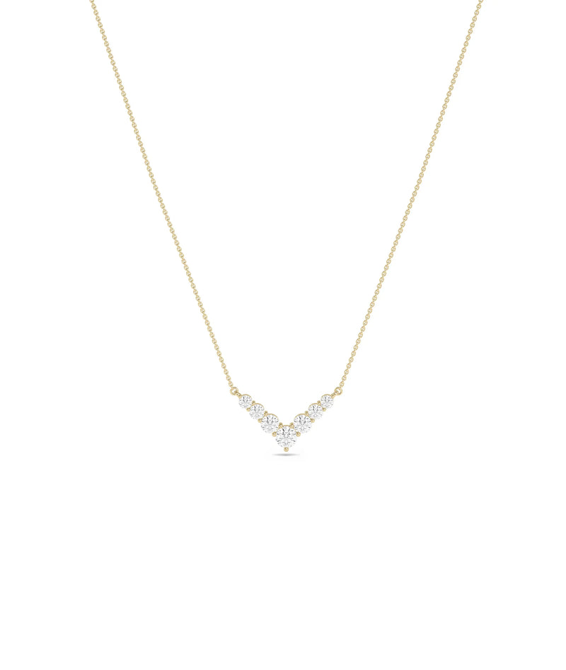 Chevron Birthstone Necklace - 79e | Everyday 14K Gold Jewelry