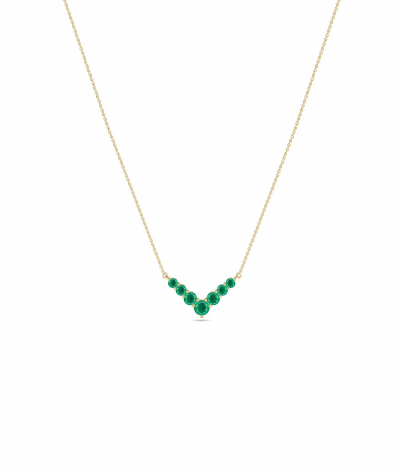 Chevron Birthstone Necklace - 79e | Everyday 14K Gold Jewelry