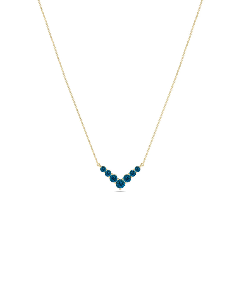 Chevron Birthstone Necklace - 79e | Everyday 14K Gold Jewelry