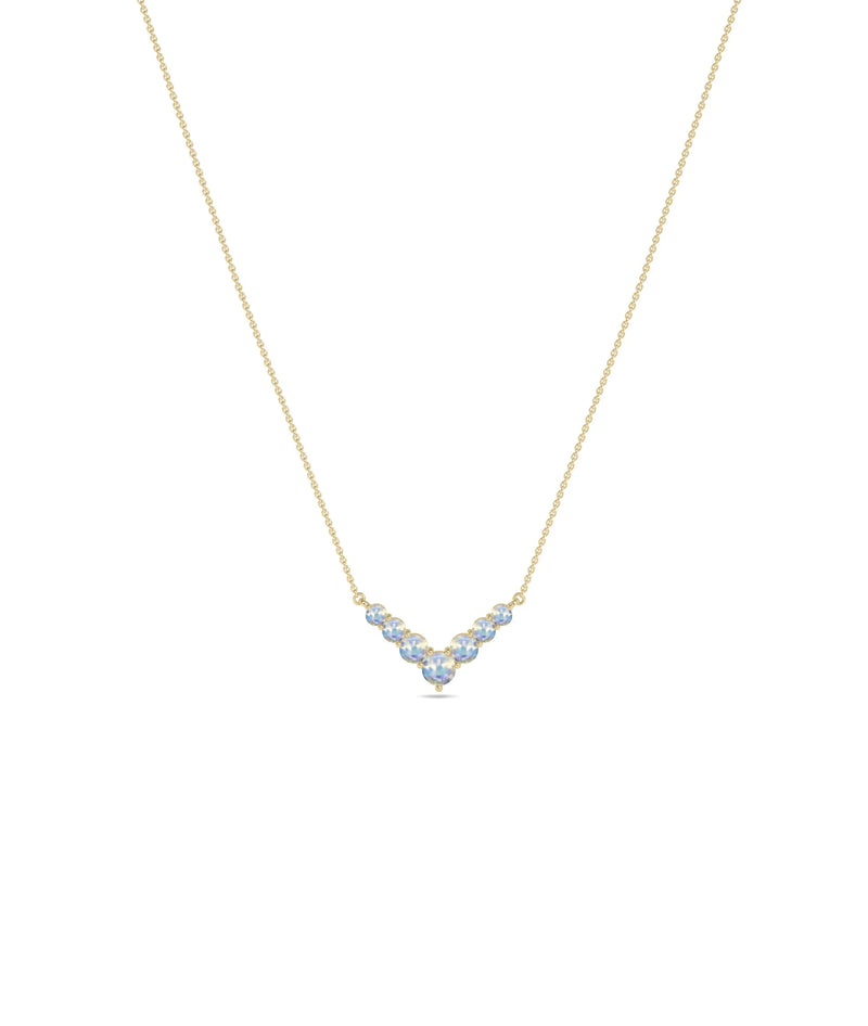 Chevron Birthstone Necklace - 79e | Everyday 14K Gold Jewelry