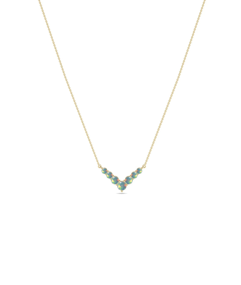 Chevron Birthstone Necklace - 79e | Everyday 14K Gold Jewelry