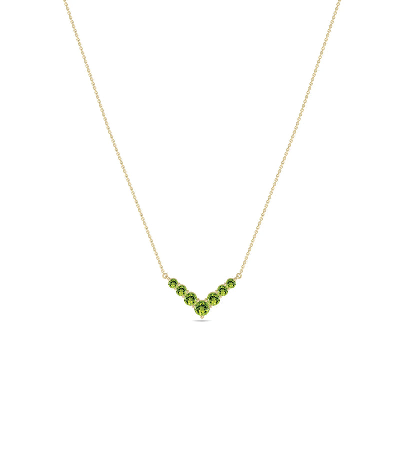Chevron Birthstone Necklace - 79e | Everyday 14K Gold Jewelry
