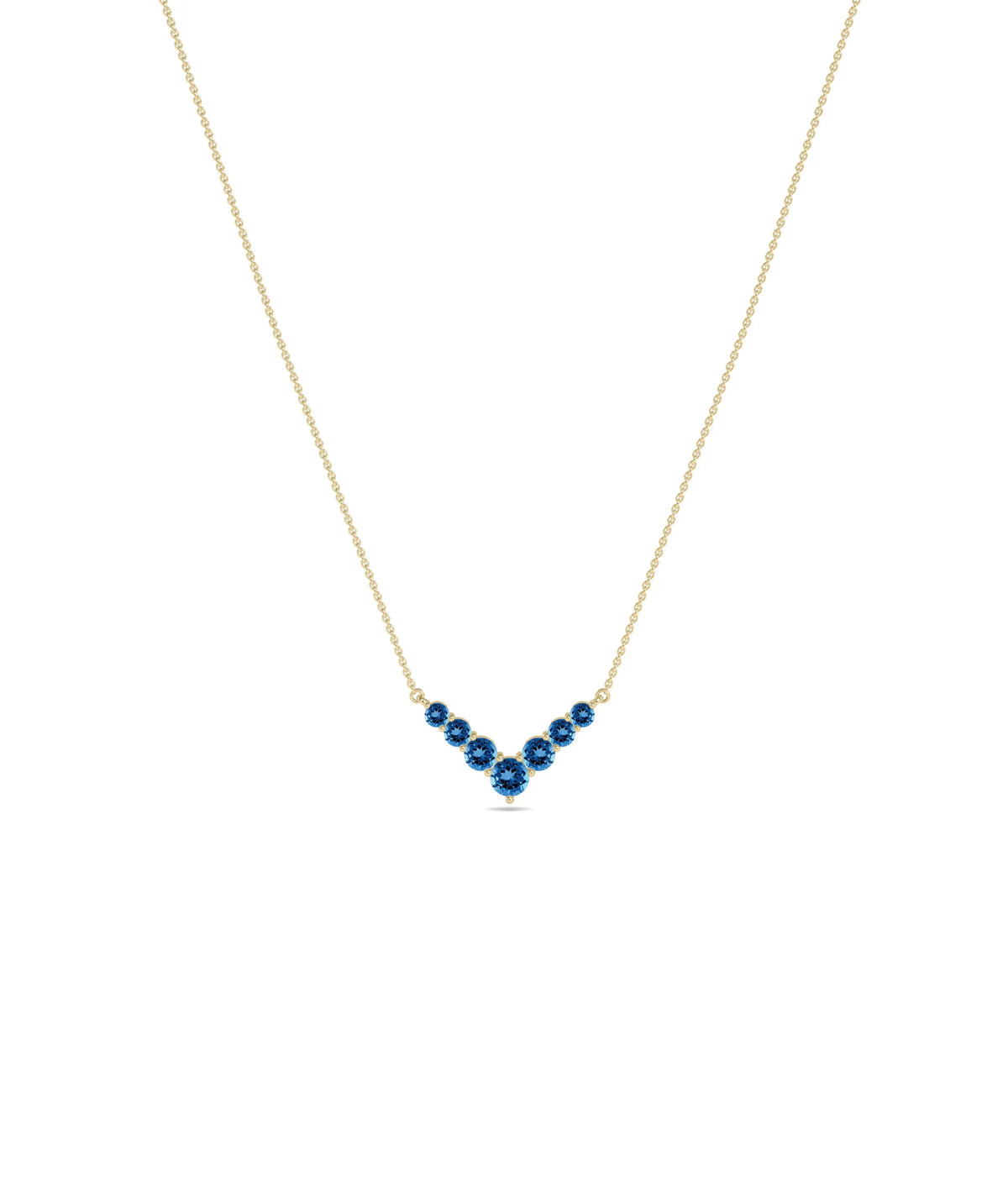 Chevron Birthstone Necklace - 79e | Everyday 14K Gold Jewelry