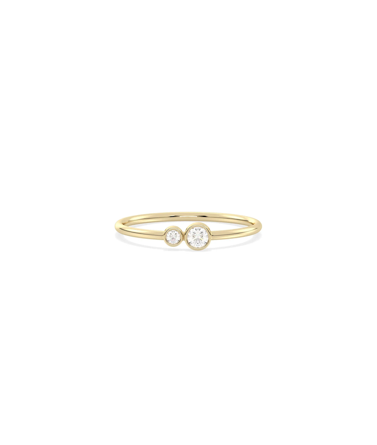 2 Stone Birthstone and Diamond Ring - 79e | Everyday 14K Gold Jewelry