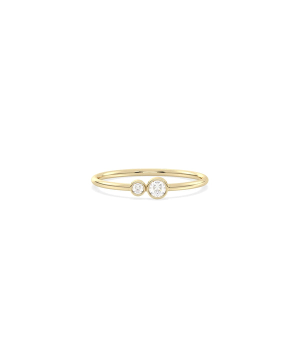 2 Stone Birthstone and Diamond Ring - 79e | Everyday 14K Gold Jewelry