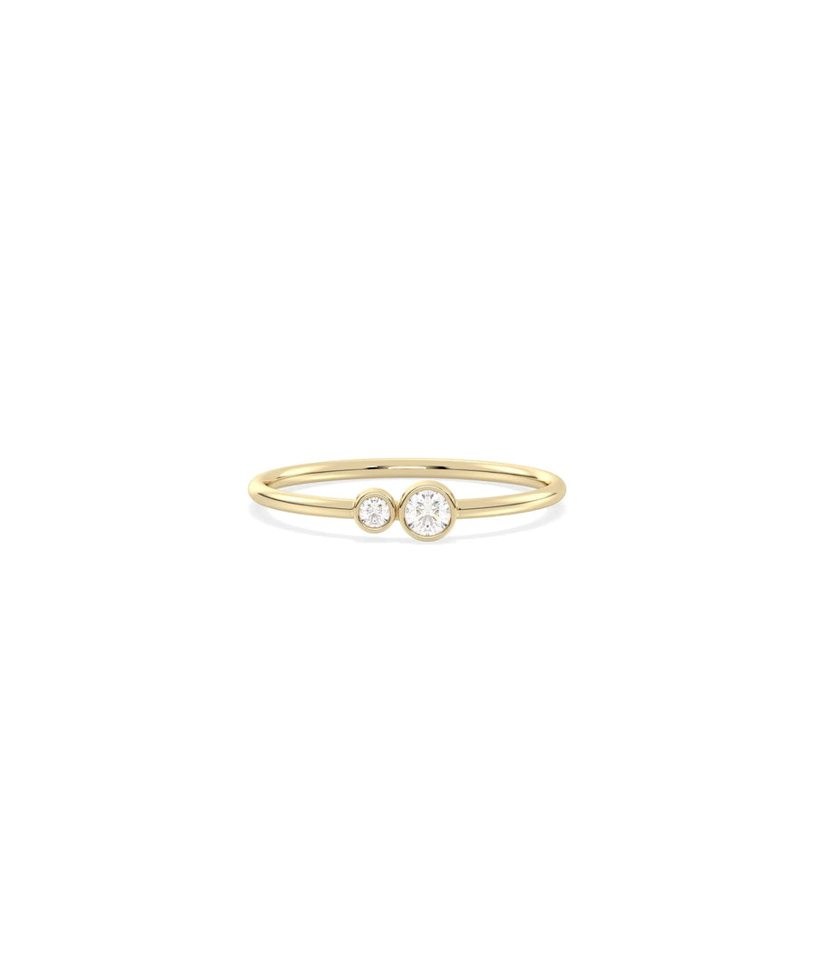 2 Stone Birthstone and Diamond Ring - 79e | Everyday 14K Gold Jewelry