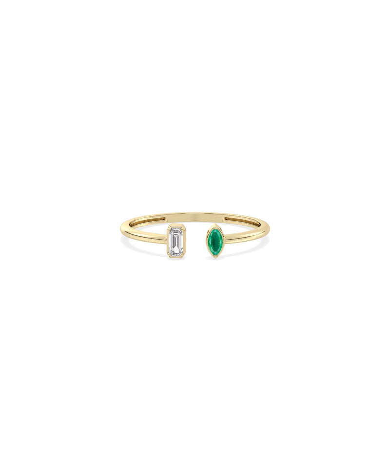 2 Stone Birthstone and Diamond Ring - 79e | Everyday 14K Gold Jewelry