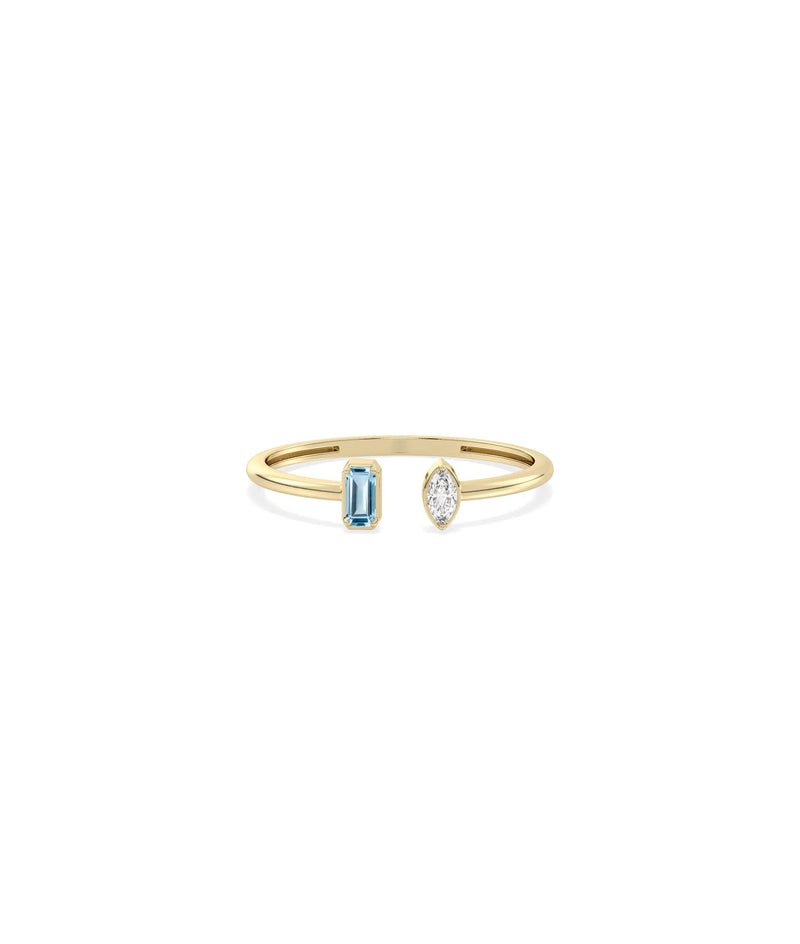 2 Stone Birthstone and Diamond Ring - 79e | Everyday 14K Gold Jewelry