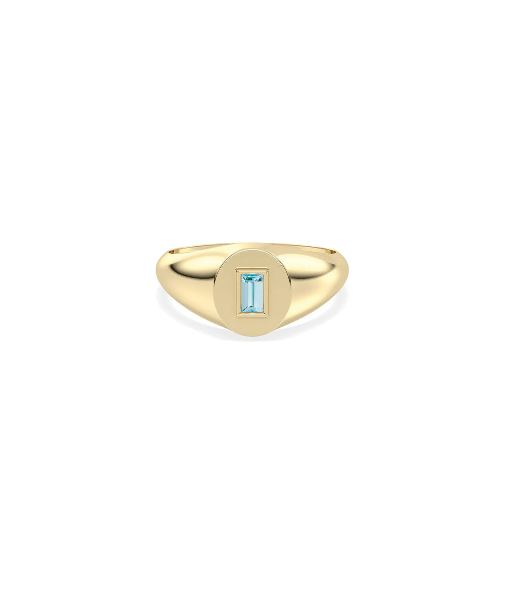 Signet Birthstone Ring - 79e | Everyday 14K Gold Jewelry