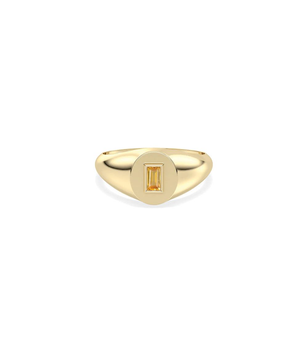 Signet Birthstone Ring - 79e | Everyday 14K Gold Jewelry