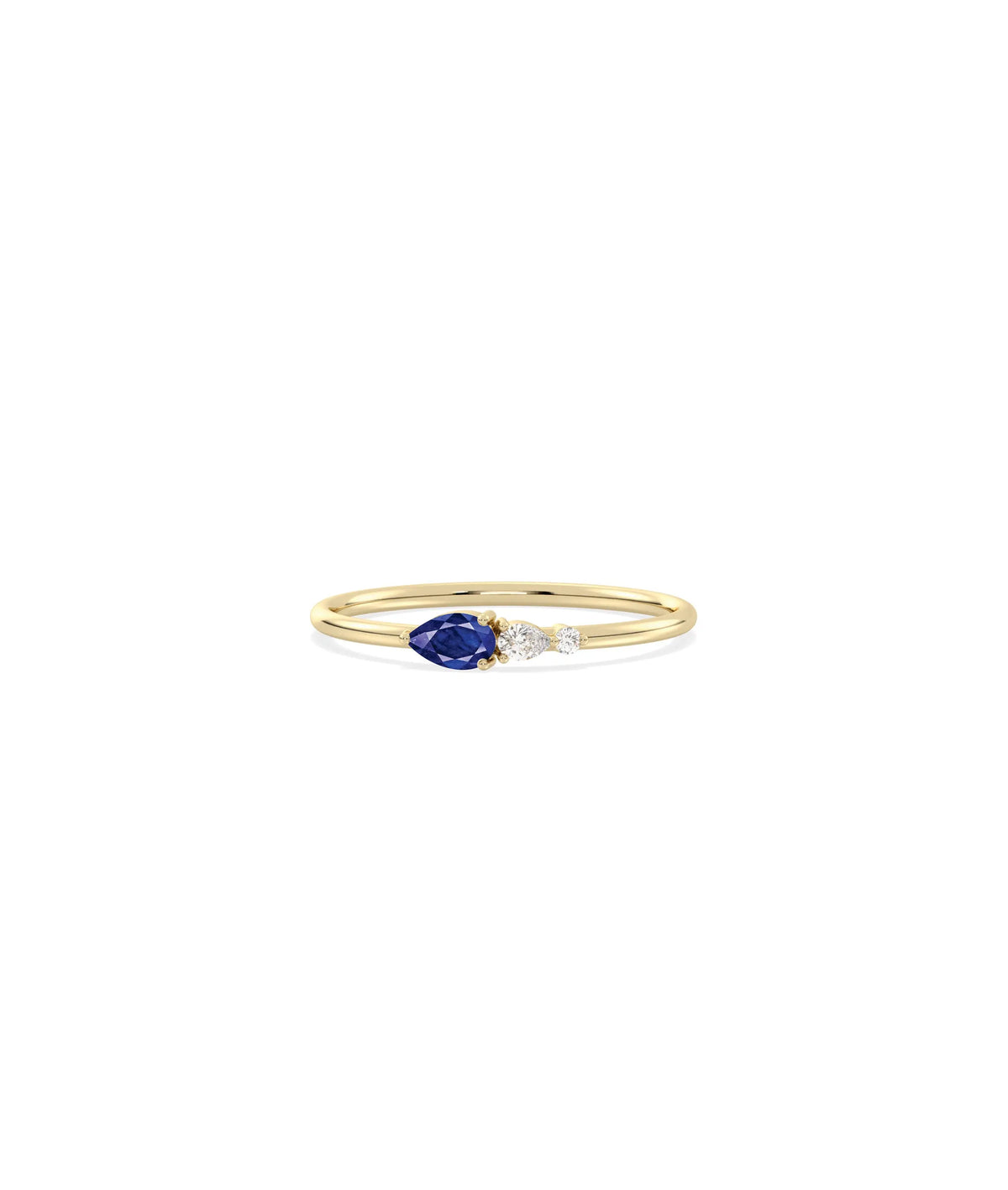 Birthstone and Diamond Band Ring - 79e | Everyday 14K Gold Jewelry