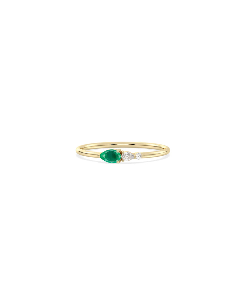 Birthstone and Diamond Band Ring - 79e | Everyday 14K Gold Jewelry