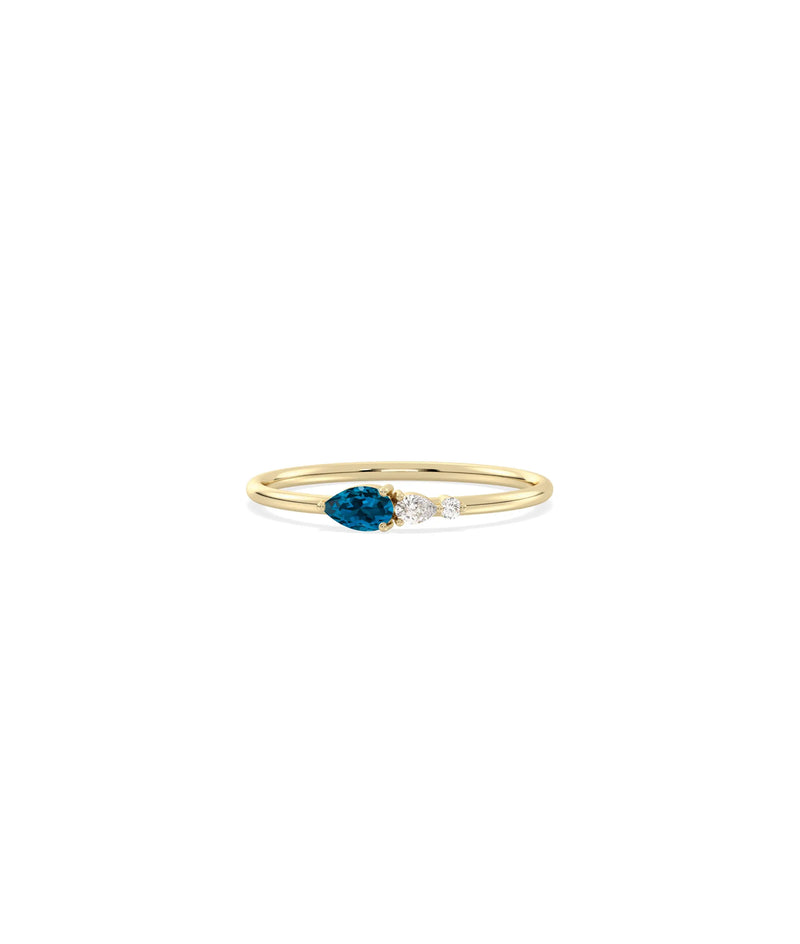 Birthstone and Diamond Band Ring - 79e | Everyday 14K Gold Jewelry