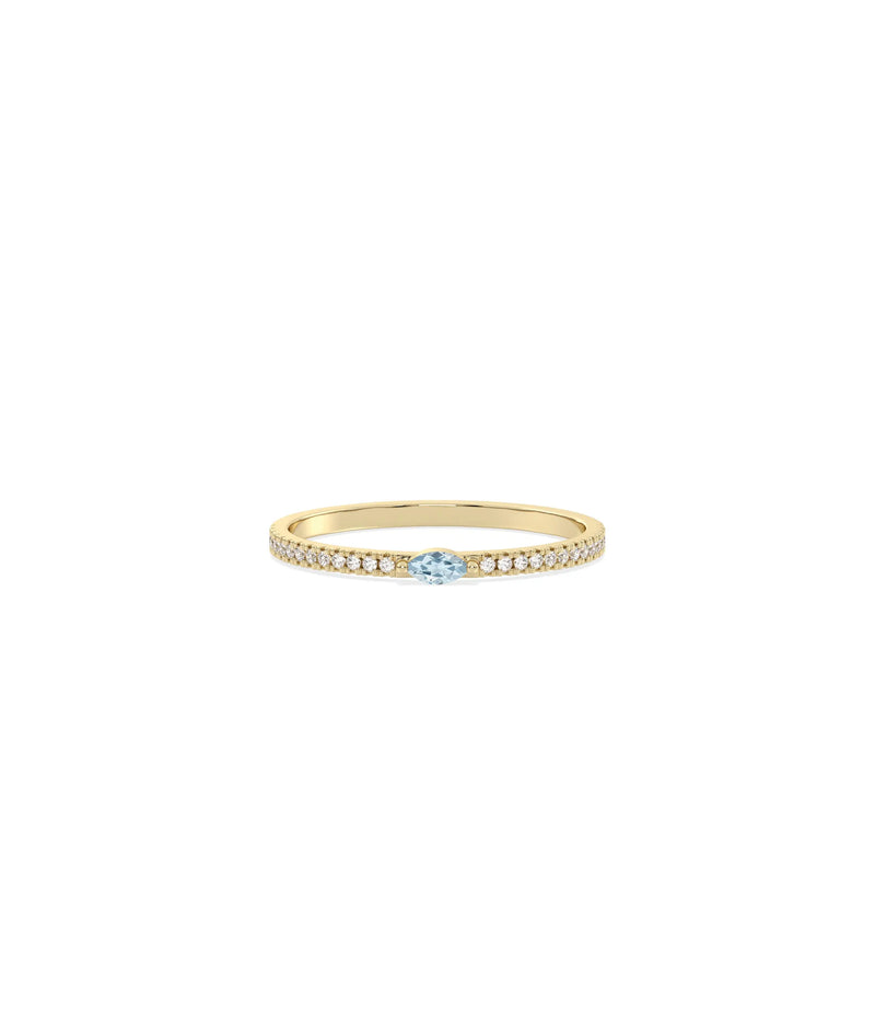 Birthstone and Diamond Band Ring - 79e | Everyday 14K Gold Jewelry