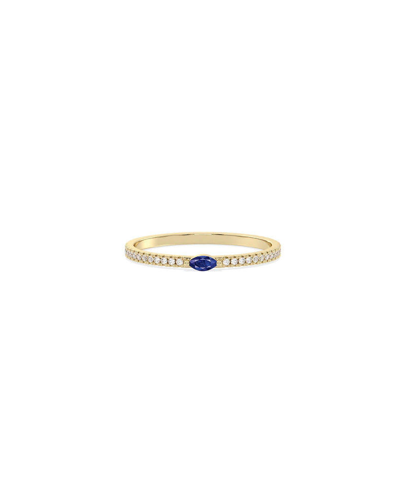 Birthstone and Diamond Band Ring - 79e | Everyday 14K Gold Jewelry