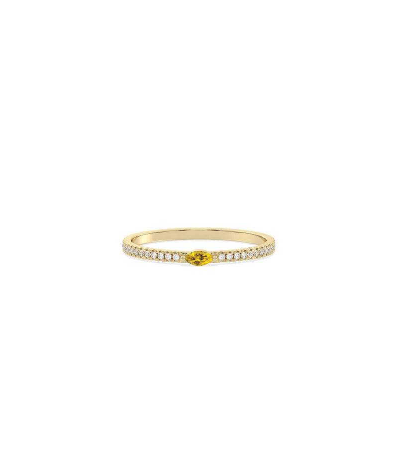 Birthstone and Diamond Band Ring - 79e | Everyday 14K Gold Jewelry