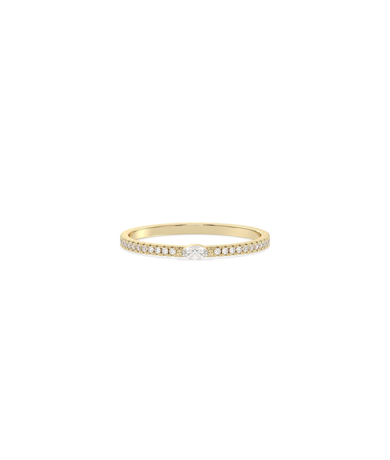 Birthstone and Diamond Band Ring - 79e | Everyday 14K Gold Jewelry
