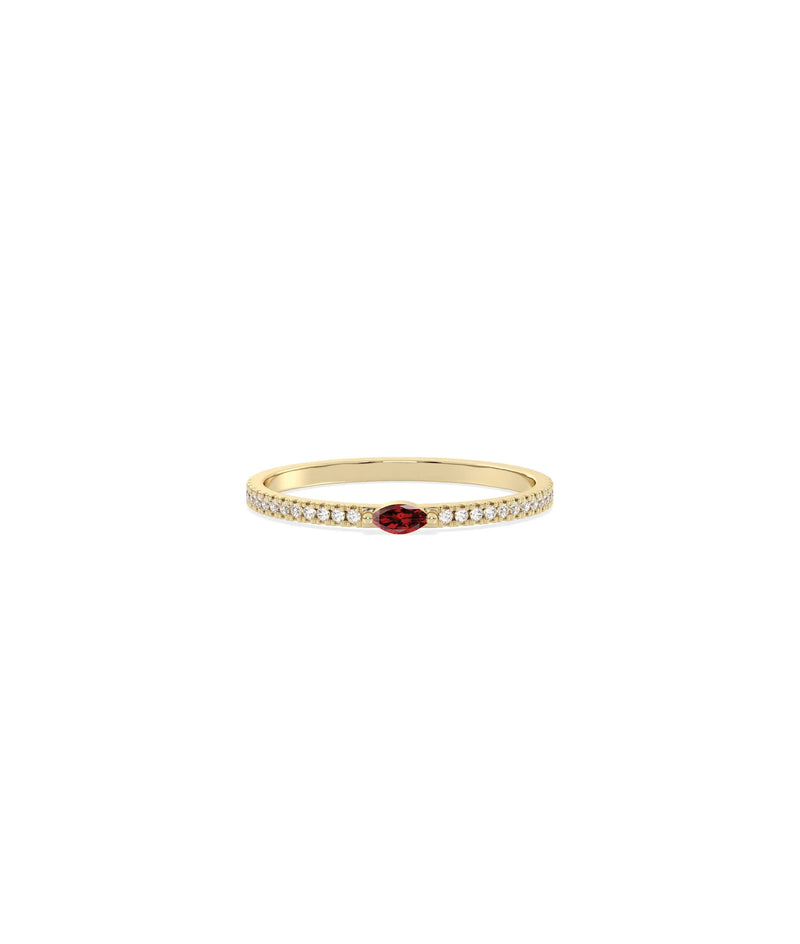 Birthstone and Diamond Band Ring - 79e | Everyday 14K Gold Jewelry