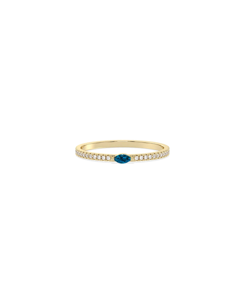 Birthstone and Diamond Band Ring - 79e | Everyday 14K Gold Jewelry