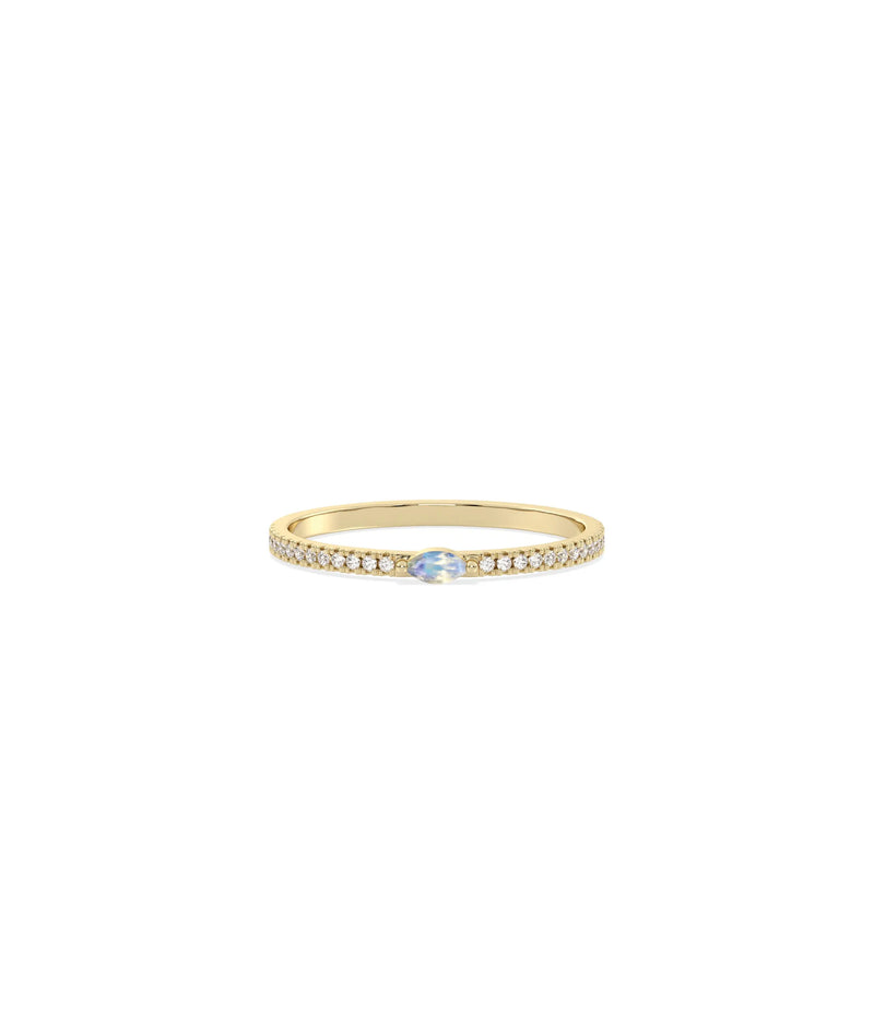 Birthstone and Diamond Band Ring - 79e | Everyday 14K Gold Jewelry