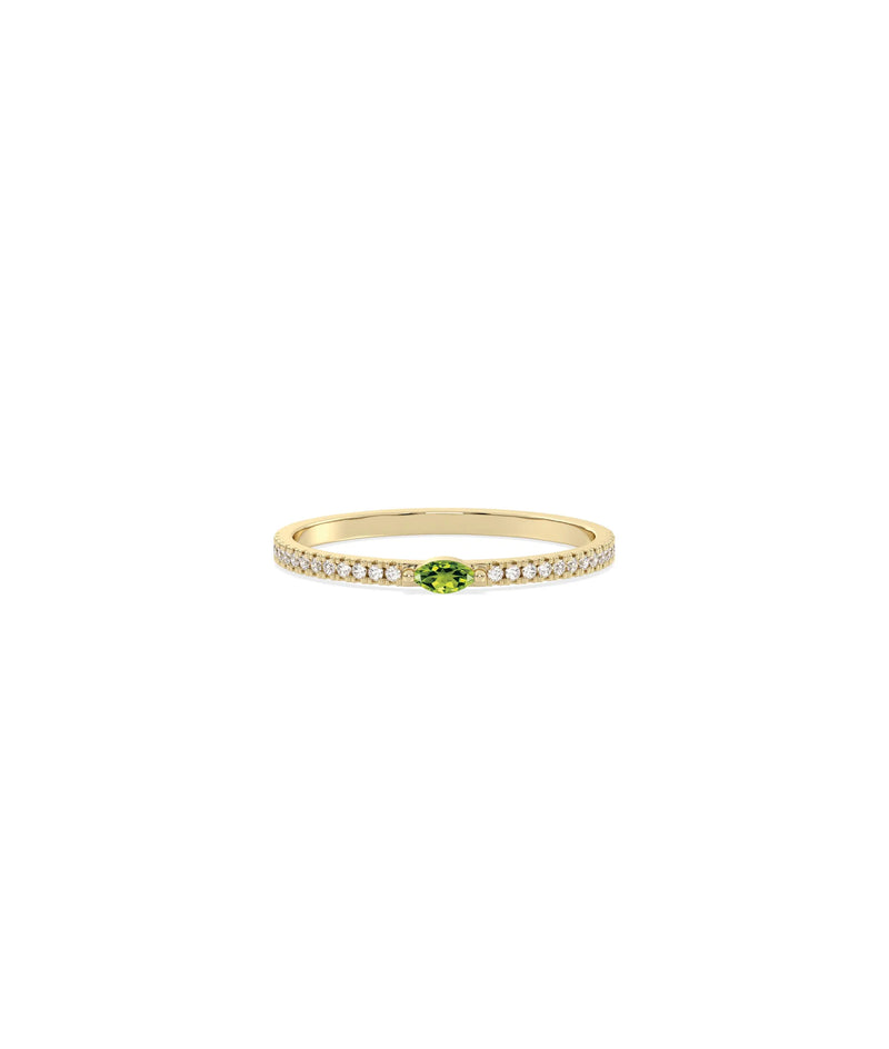 Birthstone and Diamond Band Ring - 79e | Everyday 14K Gold Jewelry
