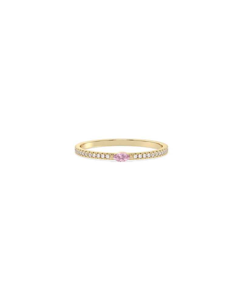 Birthstone and Diamond Band Ring - 79e | Everyday 14K Gold Jewelry