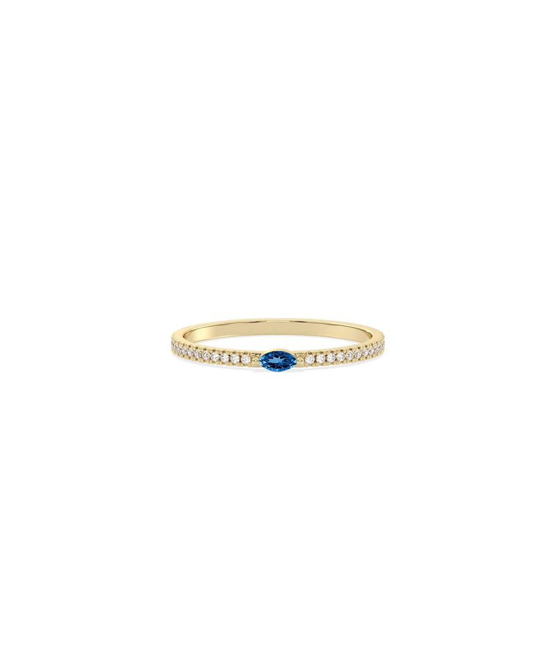 Birthstone and Diamond Band Ring - 79e | Everyday 14K Gold Jewelry
