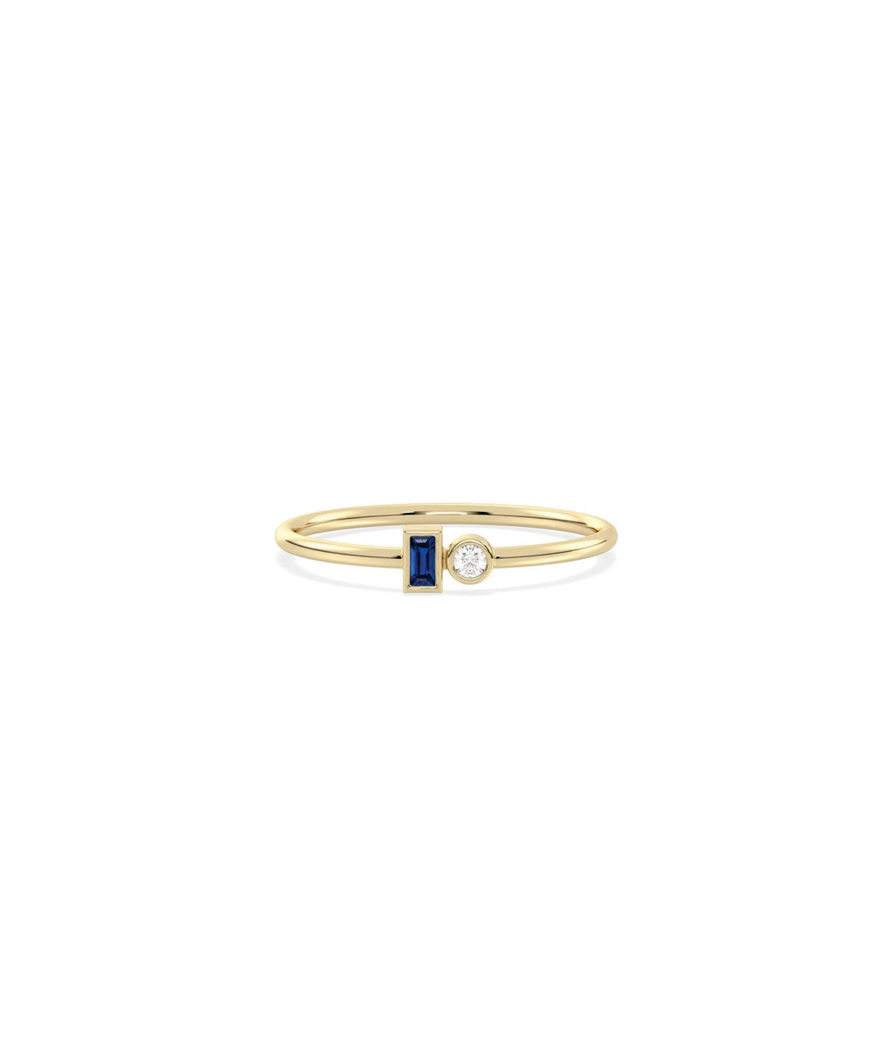 2 Stone Birthstone and Diamond Ring - 79e | Everyday 14K Gold Jewelry