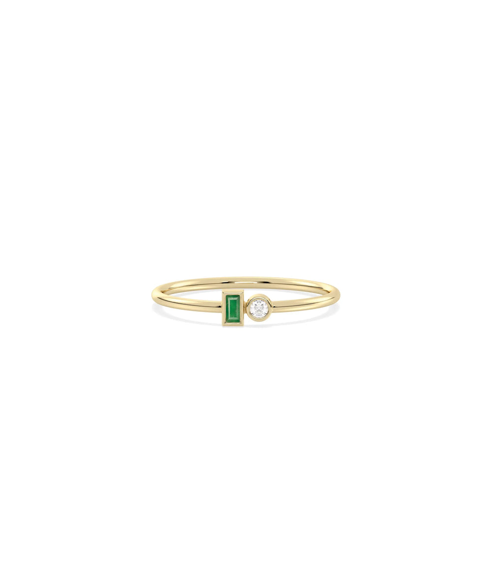 2 Stone Birthstone and Diamond Ring - 79e | Everyday 14K Gold Jewelry