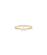 Birthstone Cluster and Diamond Band Ring - 79e | Everyday 14K Gold Jewelry