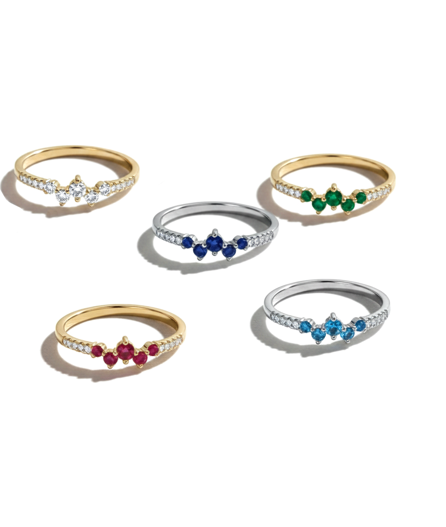 Cluster Accent Band Ring