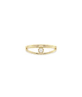 Solitaire Bezel-Set Split Shank Ring