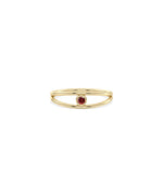 Birthstone Bezel Set Split Shank Ring - 79e | Everyday 14K Gold Jewelry