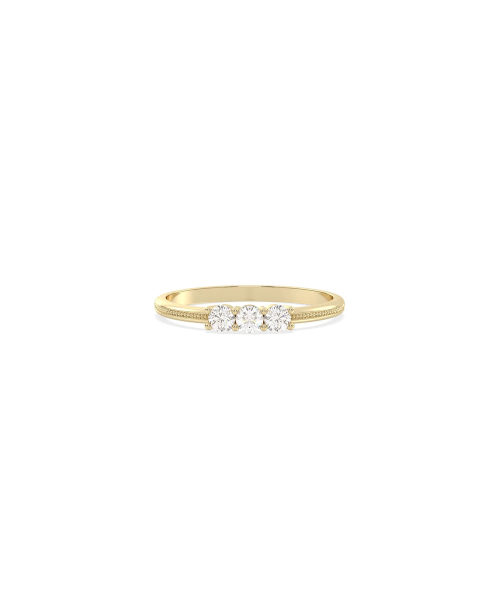 3 Stone Birthstone Prong Set Ring - 79e | Everyday 14K Gold Jewelry