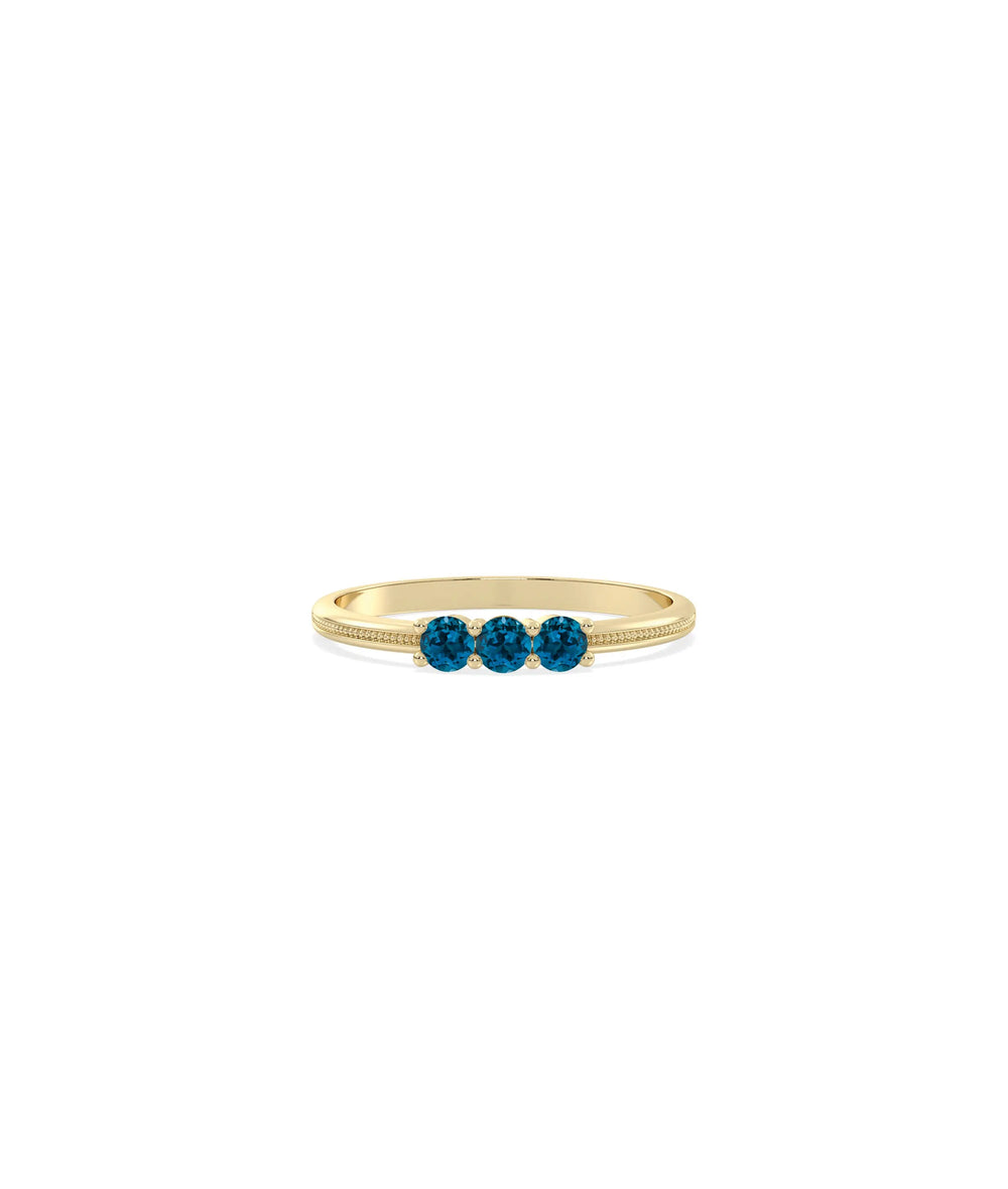3 Stone Birthstone Prong Set Ring - 79e | Everyday 14K Gold Jewelry