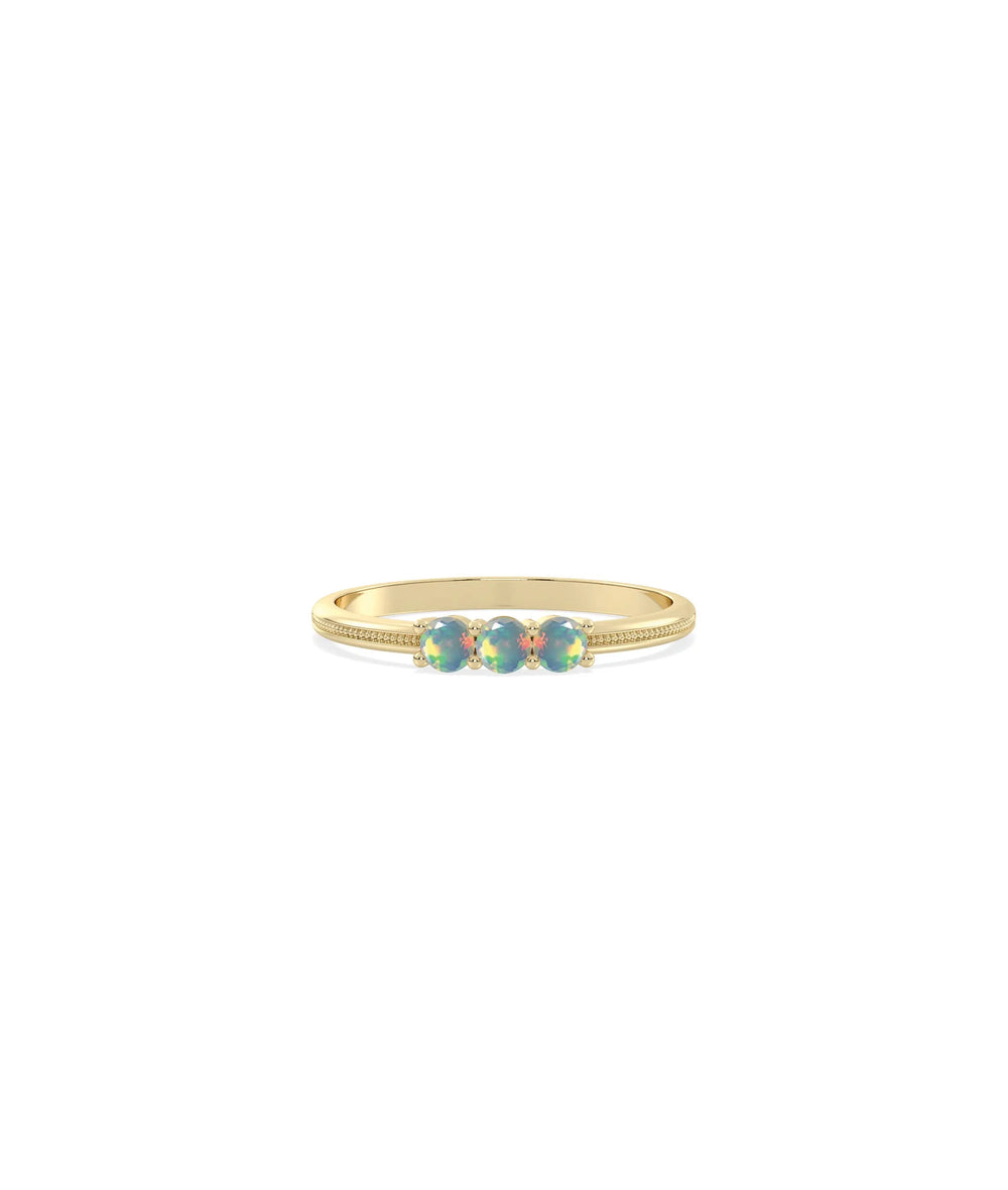 3 Stone Birthstone Prong Set Ring - 79e | Everyday 14K Gold Jewelry